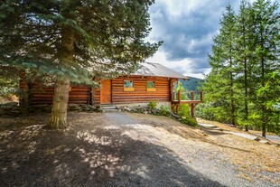 山间木屋自然环绕之景