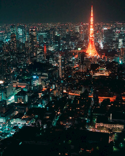 东京夜景璀璨塔立繁华间
