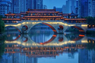 成都安顺廊桥夜景风光