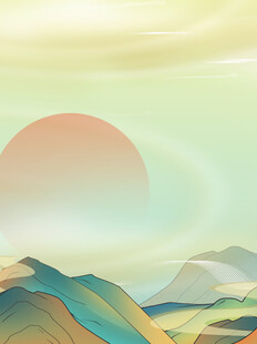日出下的壮美山峦景色