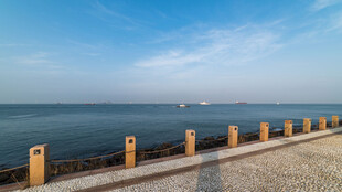 海边护栏景致
