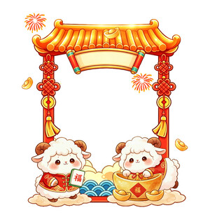 2027羊年新年活动边框