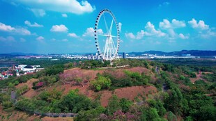 空中俯瞰独特造型建筑
