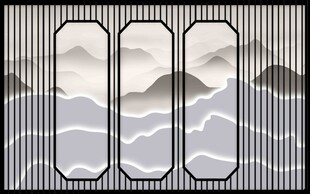 水墨山水风景插画