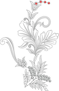 花卉植物线条艺术图案