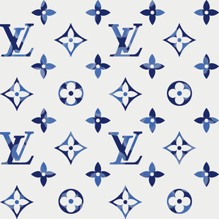 蓝白LV经典图案纹理
