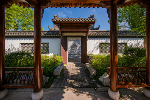 中式庭院回廊景致