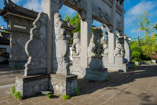 古典石牌坊建筑景观
