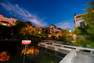 徽派建筑夜景