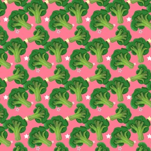 粉色背景的西兰花图案