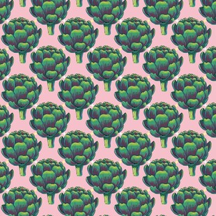 粉色背景的蔬菜图案