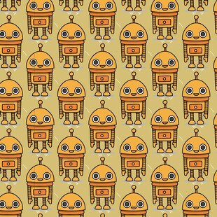 复古机器人图案背景