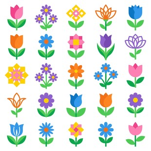 彩色花卉素材