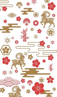 羊年新年剪纸底纹