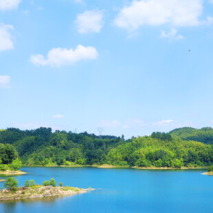 秀丽湖景与葱郁山林