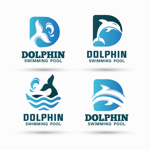 海豚主题标志设计