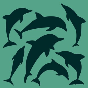 海豚剪影图案