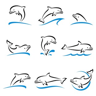 海豚图标集合