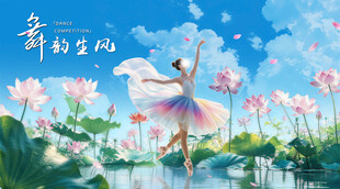 舞台背景舞蹈海报竞赛创意KT板