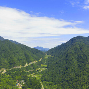 青山绿野间的秀丽山谷