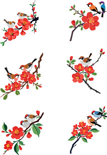 花鸟刺绣图案