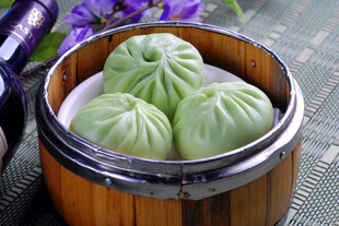 翡翠小笼包清新美味诱人