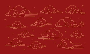 国风祥云背景