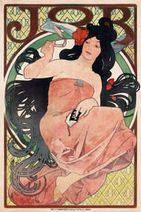 穆夏风格裸女装饰艺术画作