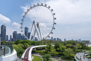 城市中的巨型摩天轮景观