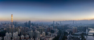 城市天际线全景俯瞰图