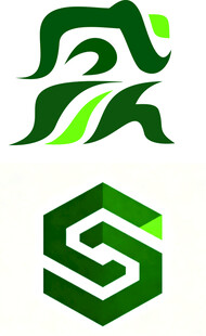 绿色动感字母S标志设计