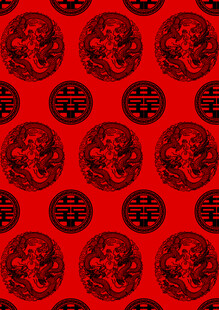 红色中式传统花纹图案