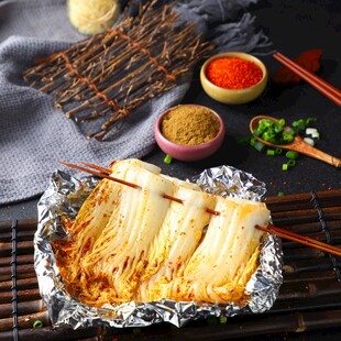 锡纸烤白菜美味烧烤食材