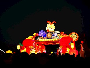 夜间绚烂花灯展