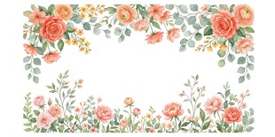 水彩花卉边框