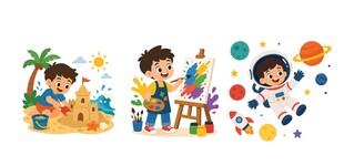 童趣生活插画