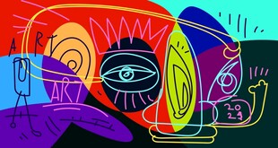 炫彩抽象人脸艺术插画