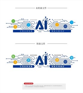 AI智能科技文化墙模板