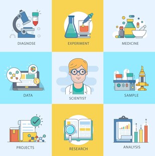 科学实验相关图标合集