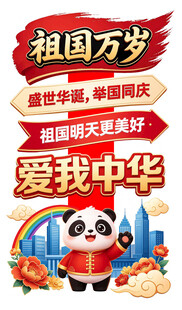 国庆爱国主题手举牌