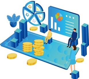 商务风金融财富办公室会议人物