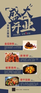 美食店盛大开业海报