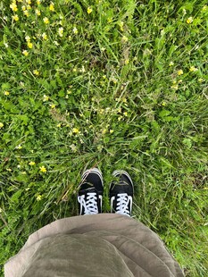 站在草地上的双脚