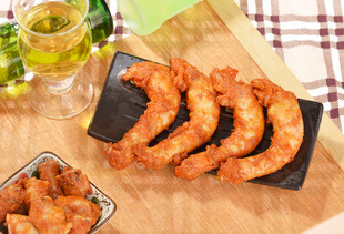 香酥炸虾美食摆盘