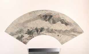 古风水墨山水扇面