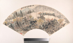 古代山水扇面国画