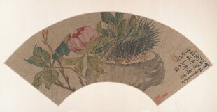 花卉国画扇面
