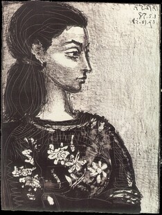 复古女性侧面肖像画