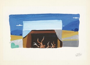 抽象风景艺术版画