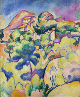 抽象山野风景油画